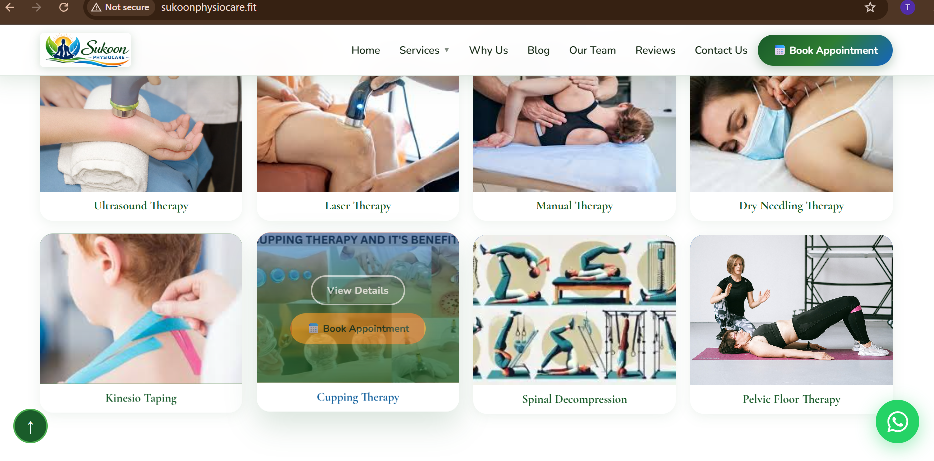 Sukoon Physiocare – Physiotherapy Clinic Website preview
